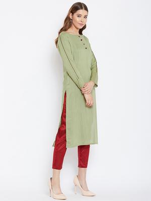 solid straight kurta - 16302413 - Standard Image - 2
