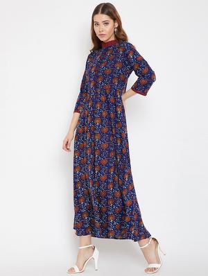 floral flared kurta - 16302414 - Standard Image - 2