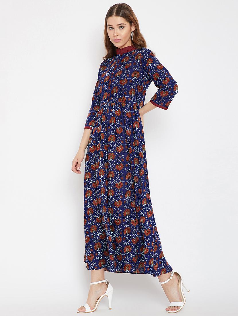 floral flared kurta - 16302414 - Zoom Image - 2