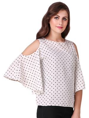 cold shoulder polka dot top - 16302509 - Standard Image - 2