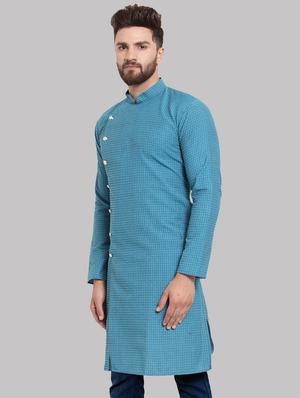 blue printed long kurta - 16302527 - Standard Image - 2