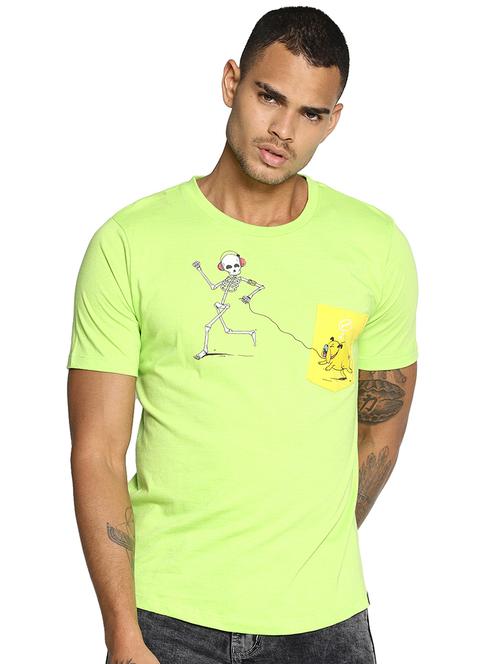 green chest print pocket t-shirt - 16302848 - Very Small Image - 1