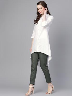 embroidered high low kurta - 16303439 - Standard Image - 2