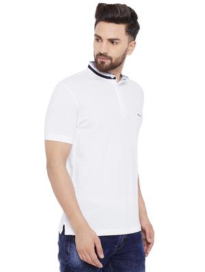 white solid collared tshirt - 16303519 - Standard Image - 2