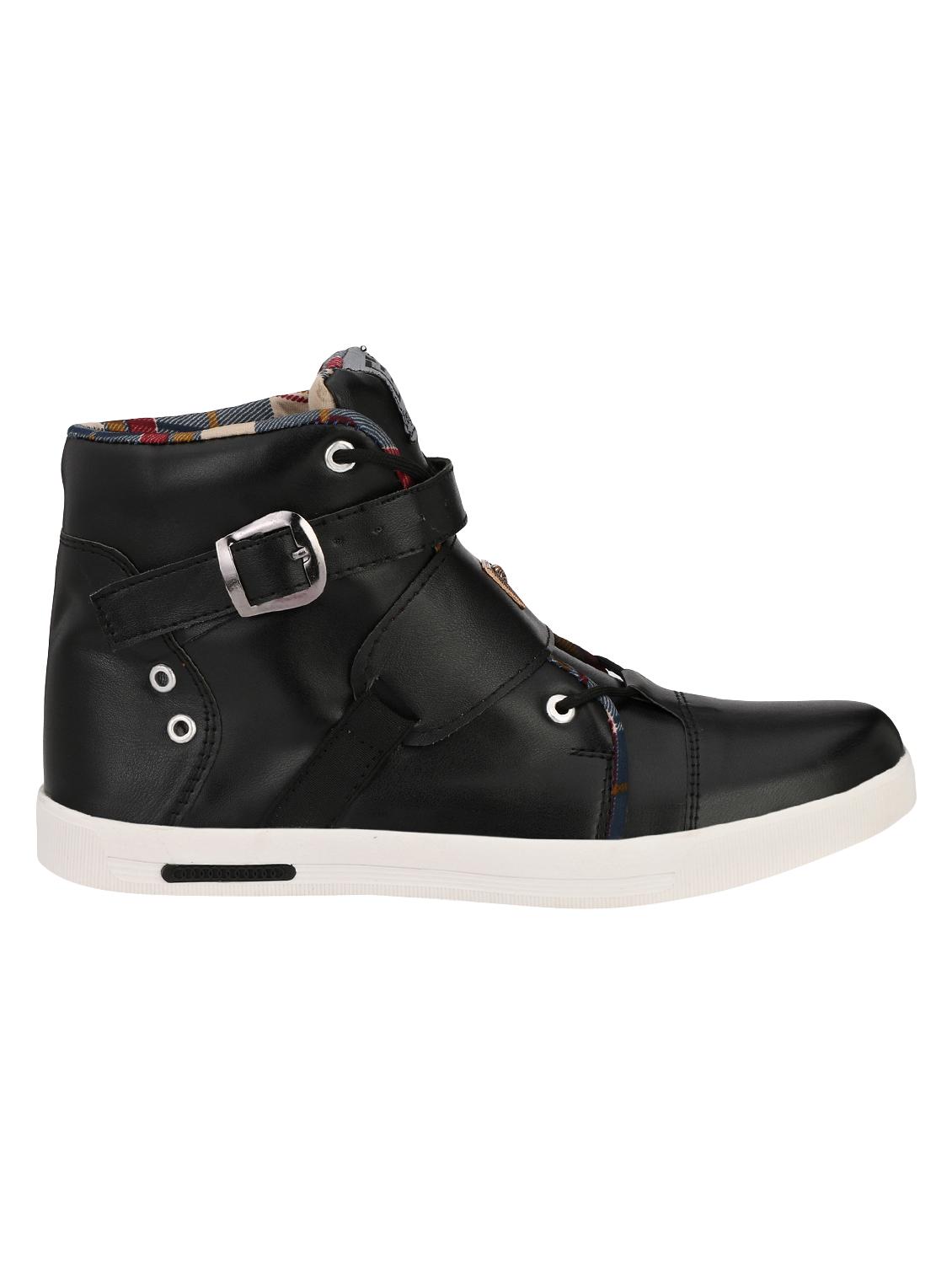 black leatherette lace up sneakers - 16304628 - Zoom Image - 2