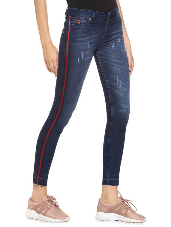 side taped distressed jeans - 16304640 - Zoom Image - 2