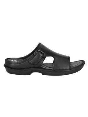 black leatherette slip on sandals - 16304681 - Standard Image - 2