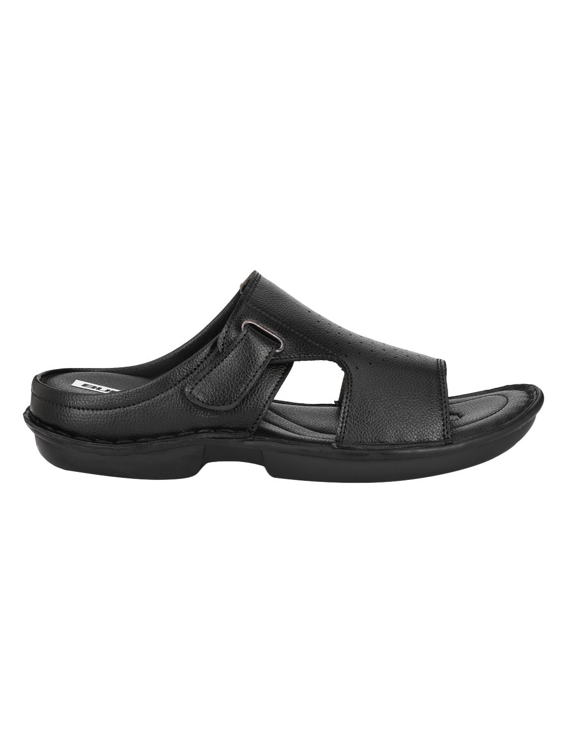 black leatherette slip on sandals - 16304681 - Zoom Image - 2