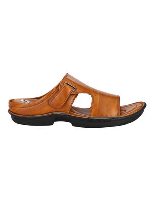 tan leatherette slip on sandals - 16304682 - Standard Image - 2