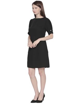 keyhole back puff sleeves a-line dress - 16304791 - Standard Image - 2