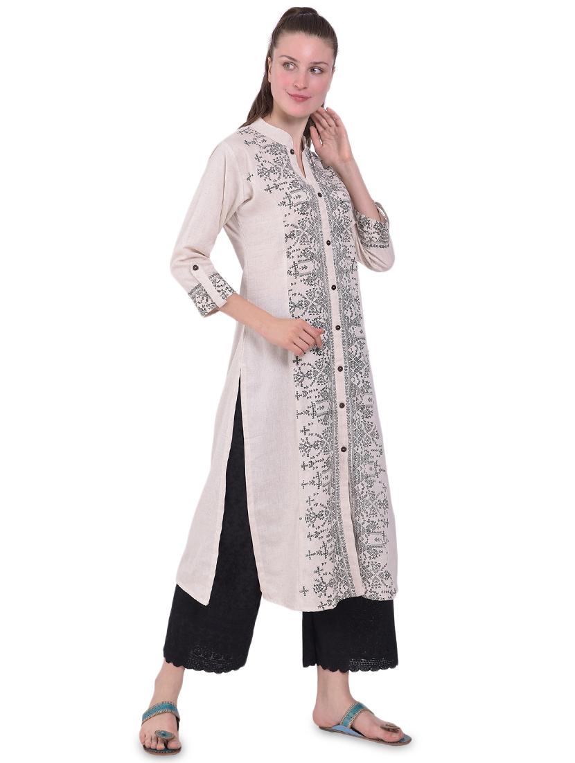 geometrical printed straight kurta - 16305021 - Zoom Image - 2