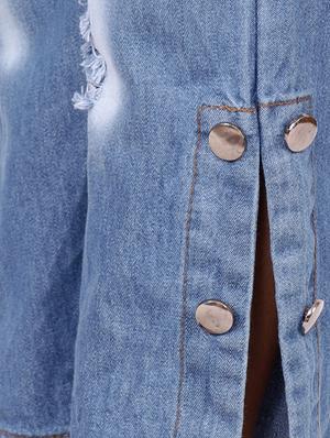 rivet detail distressed jeans - 16305512 - Standard Image - 5