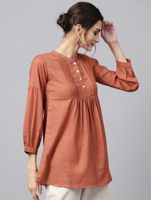 Solid a-line kurti - 16305734 - Standard Image - 2