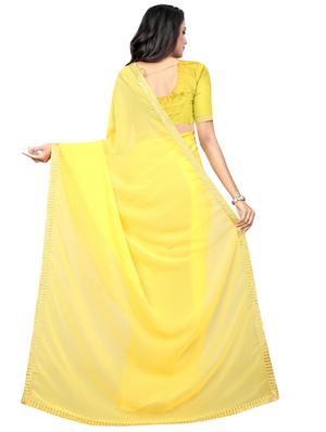 solid lace border saree with blouse - 16305884 - Standard Image - 2