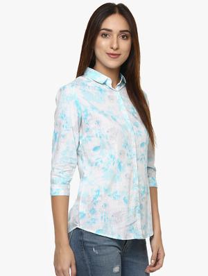 curved hem floral shirt - 16306695 - Standard Image - 2