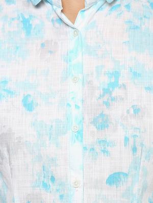curved hem floral shirt - 16306695 - Standard Image - 5