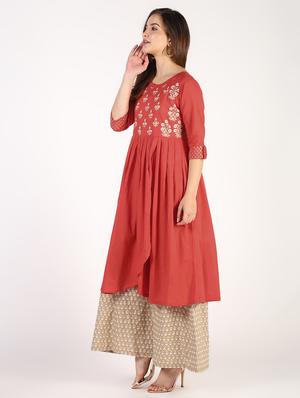 block print kurta palazzo set - 16308009 - Standard Image - 2