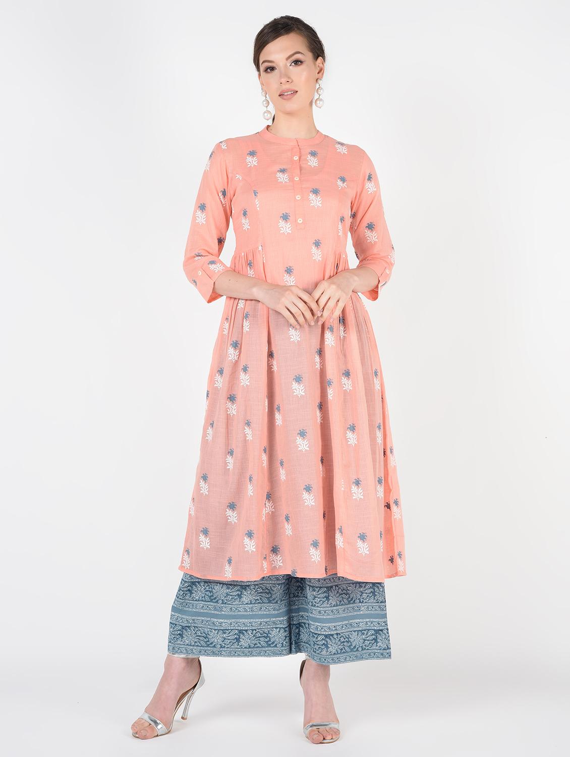 pastel kurta palazzo set - 16308018 - Zoom Image - 2