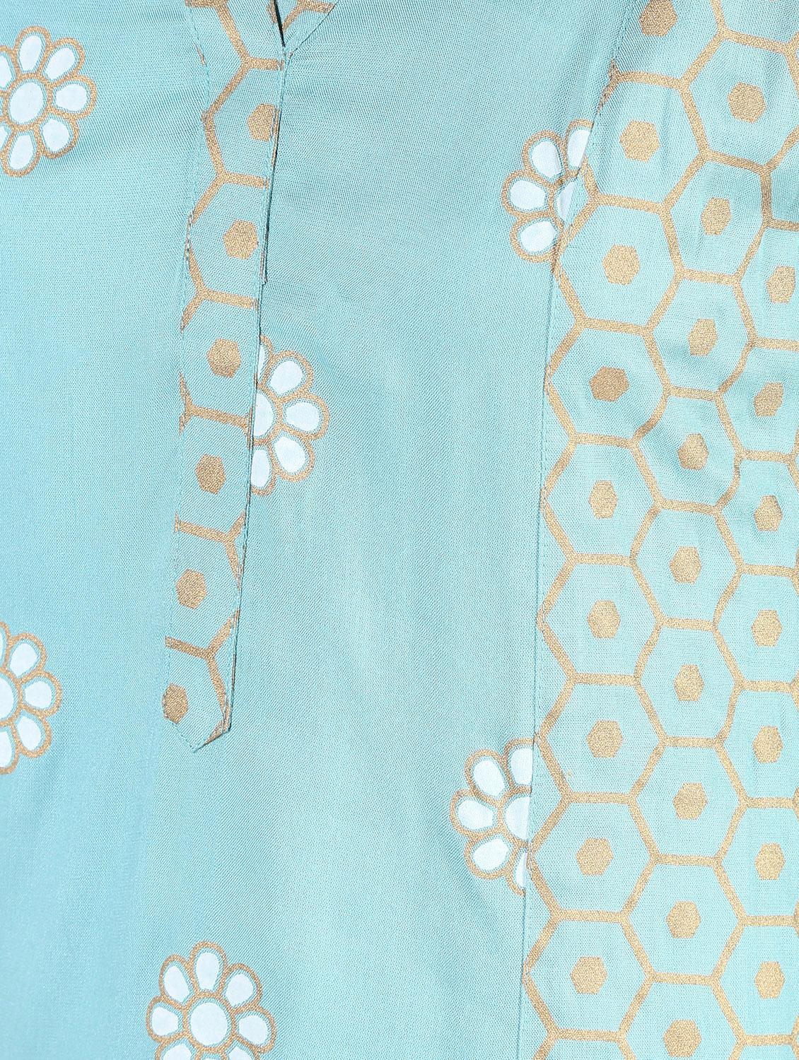 block print kurta palazzo set - 16308019 - Zoom Image - 5