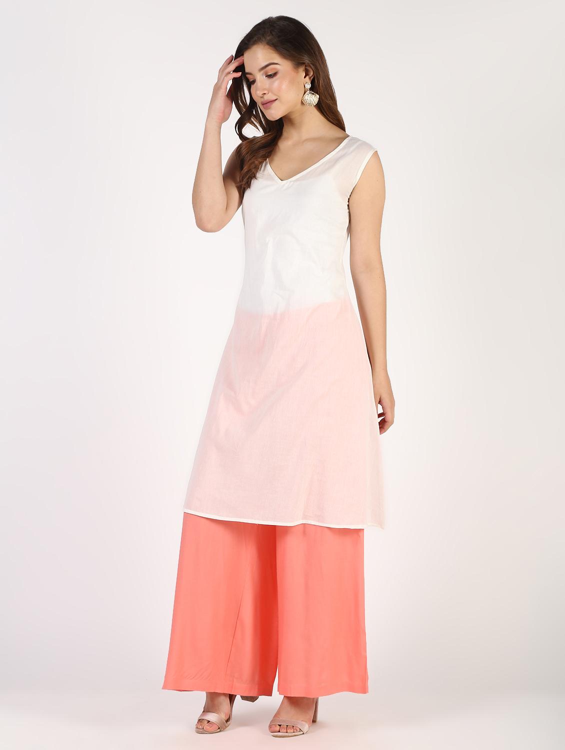block printed layered kurta - 16308029 - Zoom Image - 2