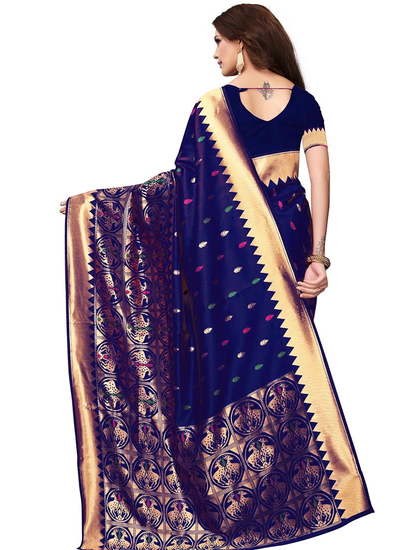 conversational zari motif banarasi saree with blouse - 16308651 - Zoom Image - 2