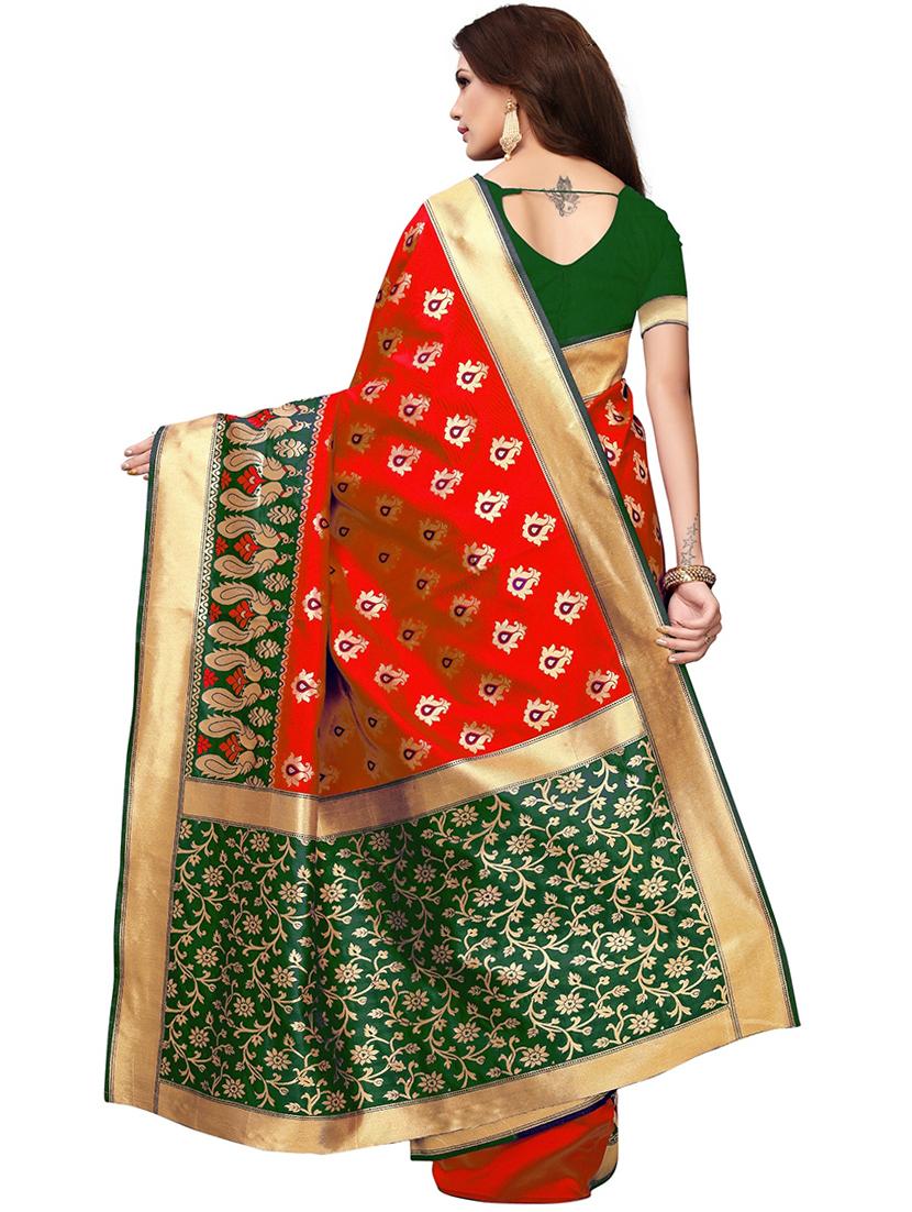 conversational zari motif banarasi saree with blouse - 16308654 - Zoom Image - 2