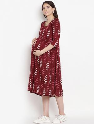 round neck gathered detail maternity dress - 16308786 - Standard Image - 2
