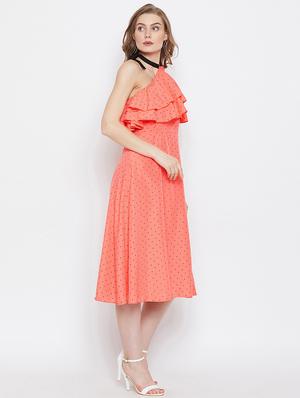 tie knot ruffled a-line dress - 16308841 - Standard Image - 2