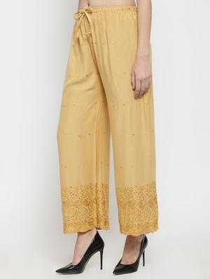 embroidered solid palazzo - 16309470 - Standard Image - 2