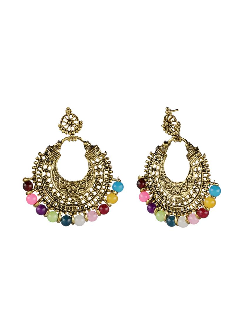 multi colored brass drop earring - 16310557 - Zoom Image - 2