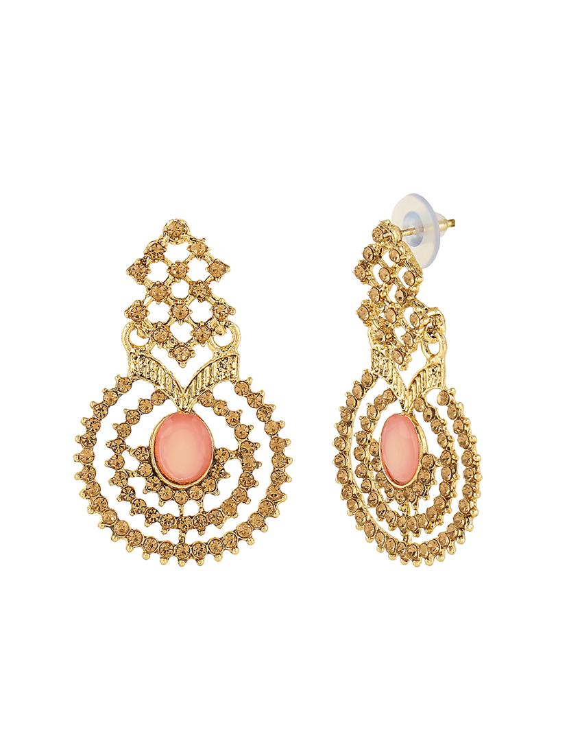 gold brass drop earring - 16310572 - Zoom Image - 2