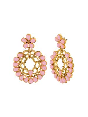 pink brass drop earring - 16310581 - Standard Image - 2