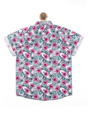 turn-up sleeved floral shirt - 16311724 - Standard Image - 2
