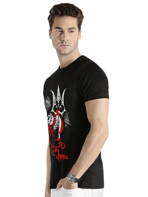 black front print t-shirt - 16311871 - Standard Image - 2