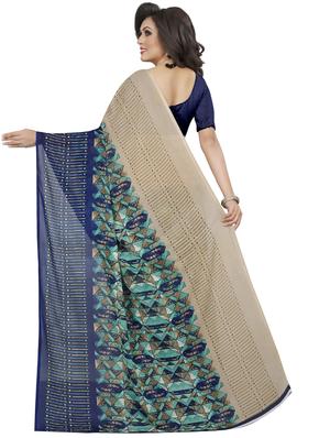 geometrical printed saree with blouse - 16312484 - Standard Image - 2