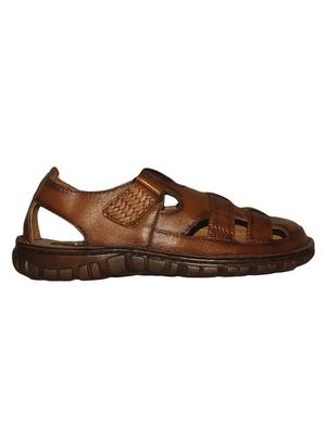 tan leatherette back strap sandals - 16312551 - Standard Image - 2