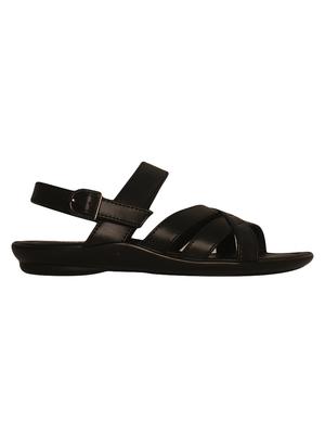 black leatherette back strap sandals - 16312555 - Standard Image - 2