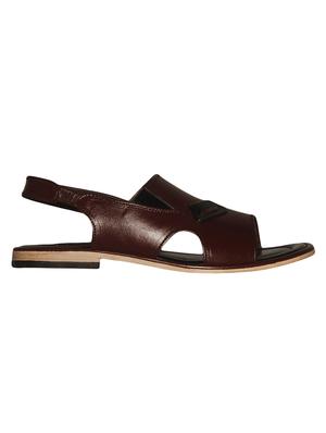 maroon leatherette back strap sandals - 16312571 - Standard Image - 2