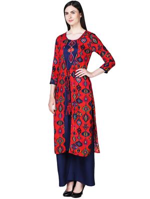 printed layered kurta - 16312824 - Standard Image - 2