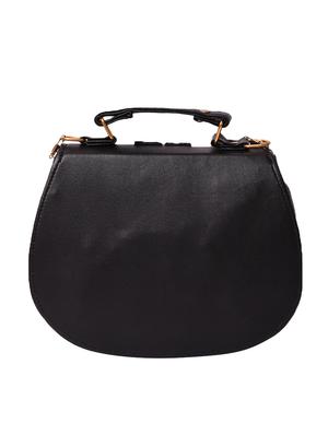black leatherette (pu) regular sling bag - 16313273 - Standard Image - 2
