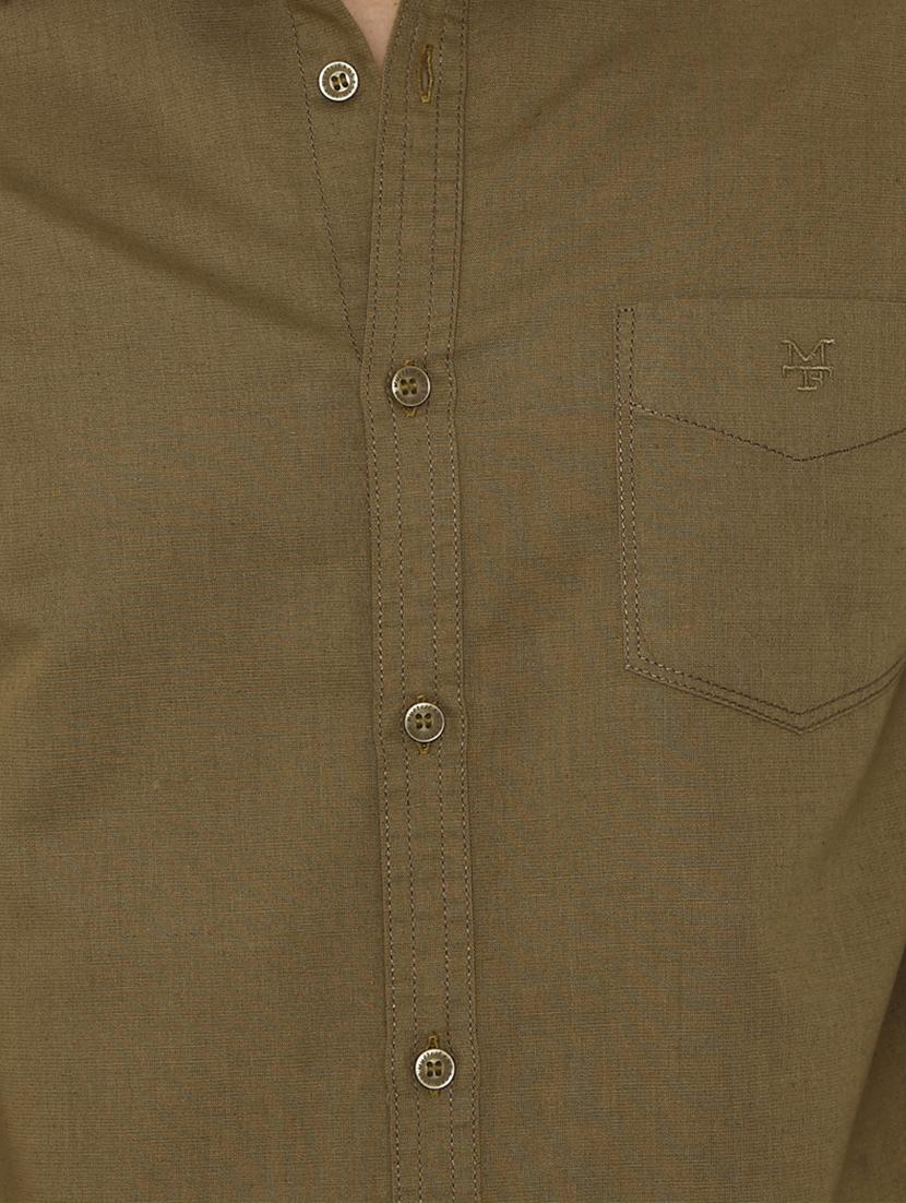 brown solid casual shirt - 16314279 - Zoom Image - 5