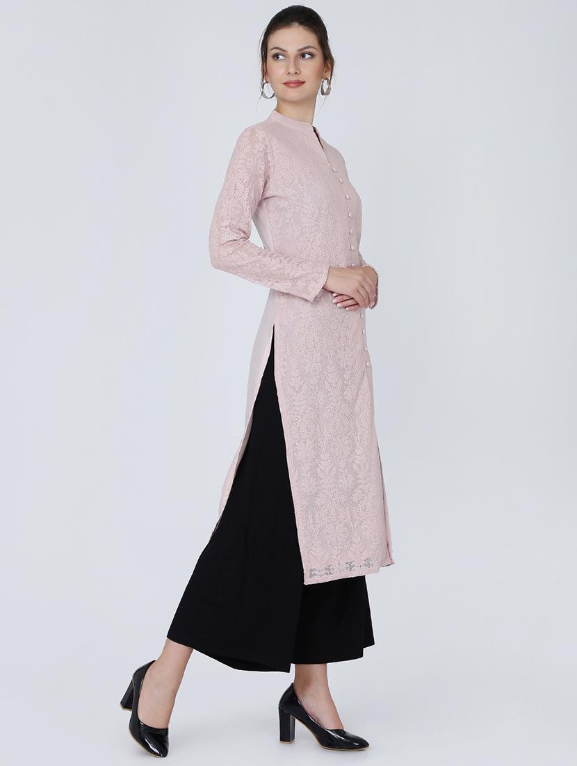 solid straight kurta - 16314957 - Zoom Image - 2
