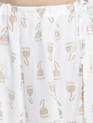 foil printed flared skirt - 16315199 - Standard Image - 5