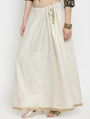 foil printed flared skirt - 16315209 - Standard Image - 2
