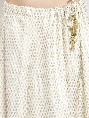 foil printed flared skirt - 16315209 - Standard Image - 5