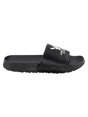 black leatherette slip on flip flops - 16315976 - Standard Image - 2