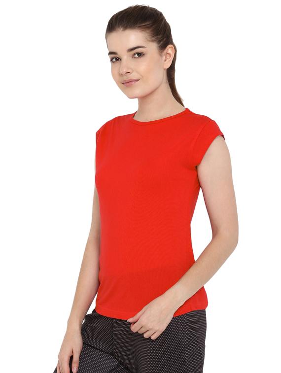 crew neck cap sleeved solid tee - 16316333 - Zoom Image - 2