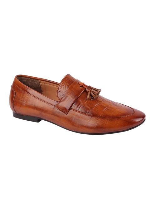 tan leatherette slip ons - 16316351 - Standard Image - 1