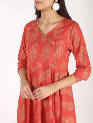 block printed angrakha kurta - 16317130 - Standard Image - 5