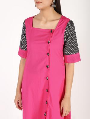 printed hem straight kurta - 16317132 - Standard Image - 5